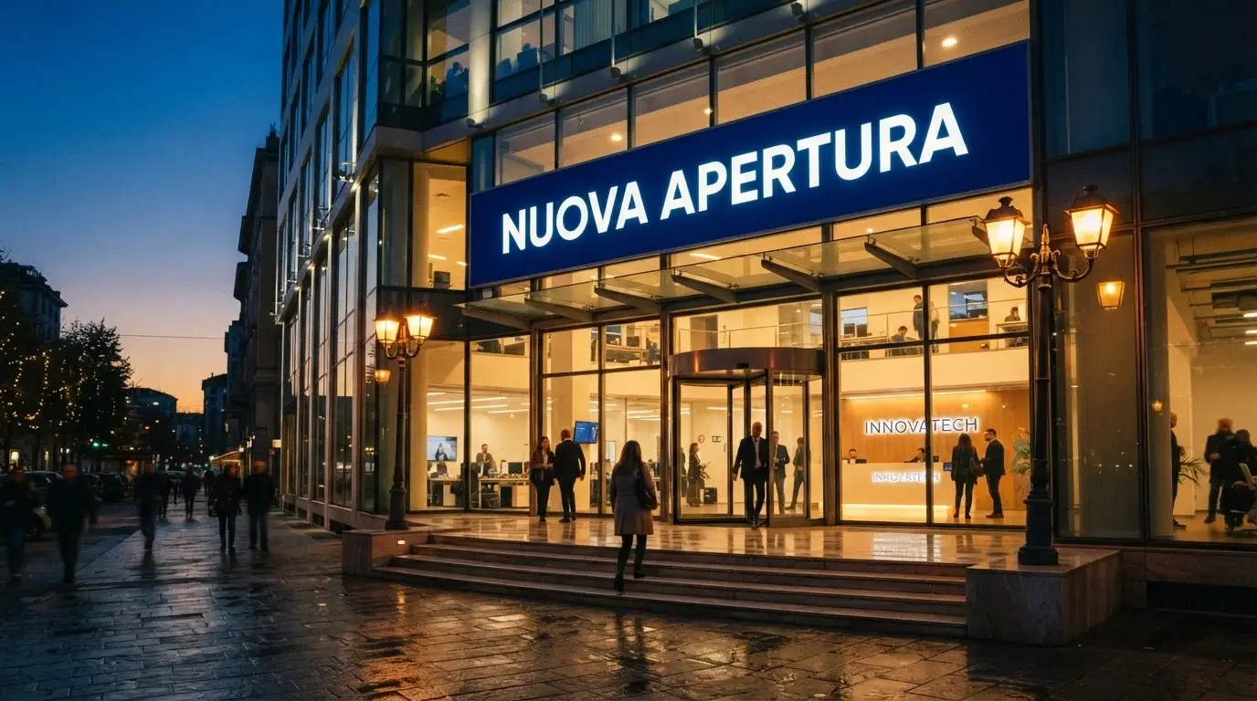 La facciata di un casinò virtuale con il cartello «nuova apertura 2026» in stile inaugurazione
