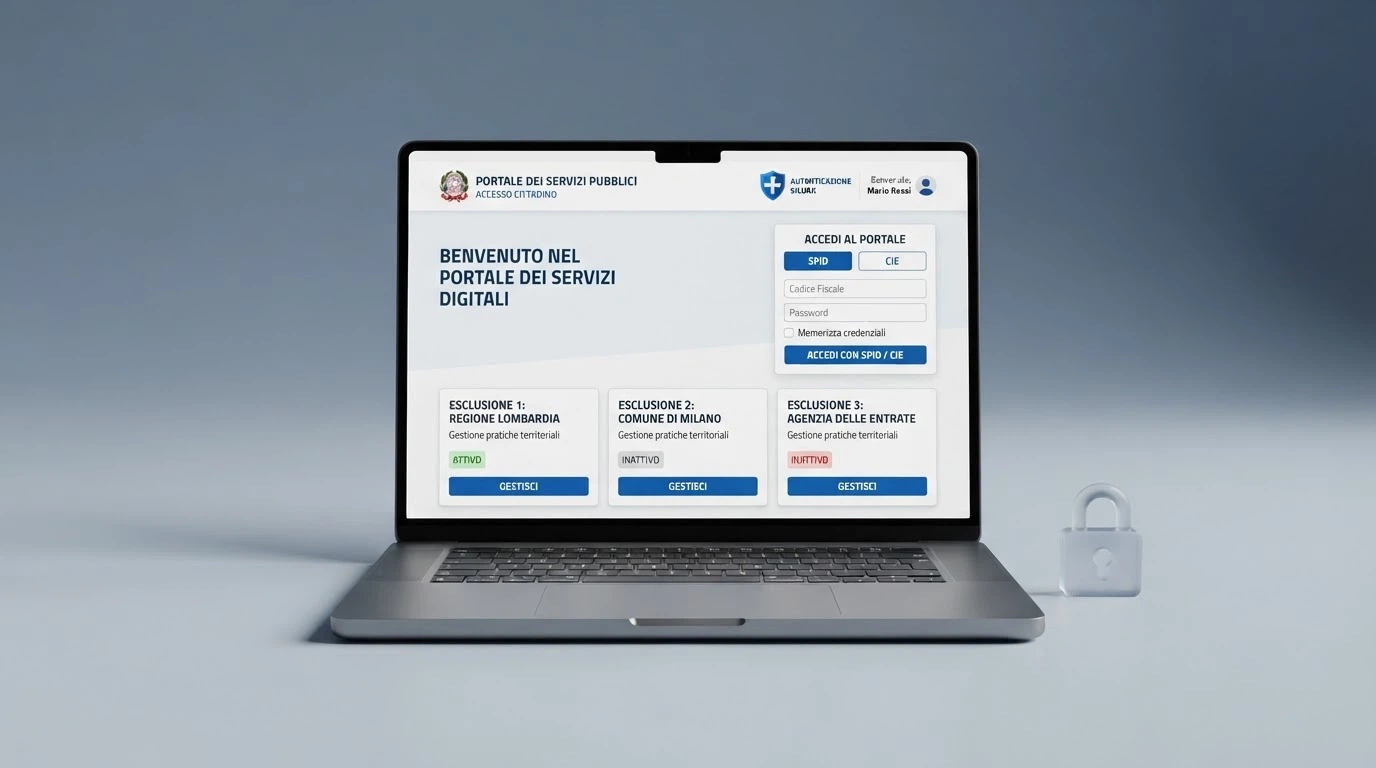 Interfaccia del portale ADM per l'accesso al Registro Unico degli Autoesclusi con SPID
