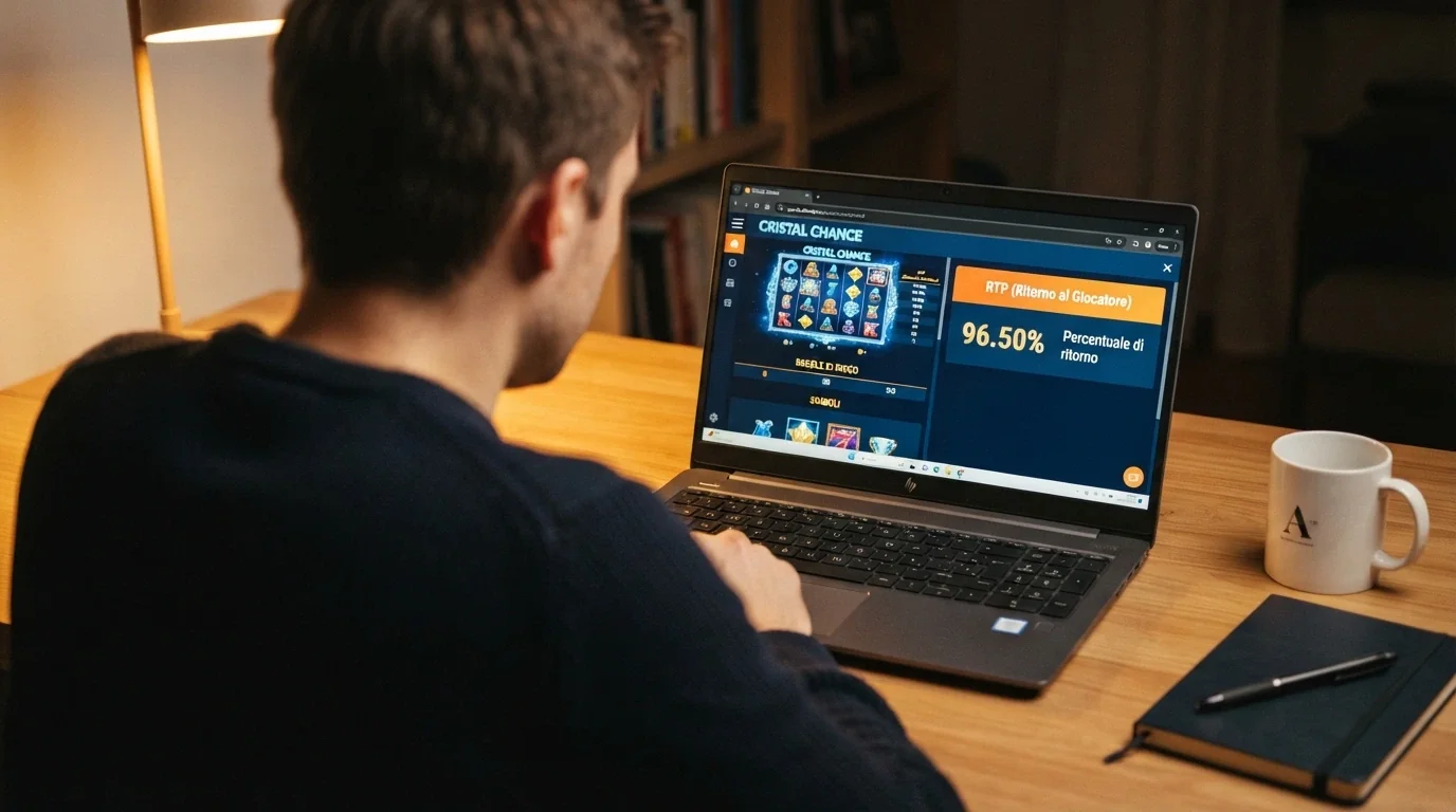 Schermata informativa di una slot online con la sezione RTP aperta e il valore percentuale in risalto, interfaccia in italiano